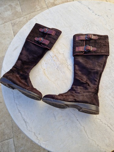 Chanel bottes cuir marron - cuir,