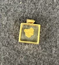 pendentif doré pepite feuille d or daxon vintage