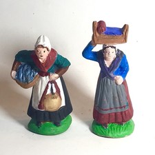 Ancien Santon Provençal Atelier Du Santon Poissonnière Femme Berceau Échelle 7Cm