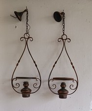 Montures de suspensions en fer forgé et cuivre