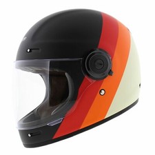 Casque moto intégral vintage origine Vega - Primitive noir mat rouge b...