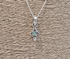 Collier chaine en argent 925 et pendentfif labradorite