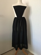 ancien authentique tablier long de costume breton en voile de coton