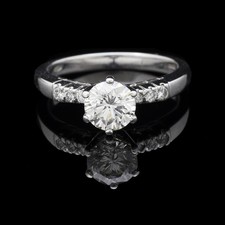 Bague Solitaire En Or Blanc 18