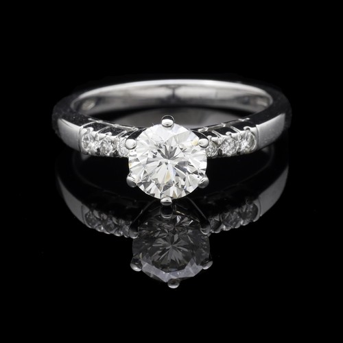 Bague solitaire blanc 18 - or,