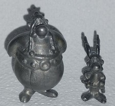 DEUX FIGURINES SOLDAT ASTERIX OBELIX PROTOTYPES PIXI ? GOSCINNY UDERZO PLOMB ? 