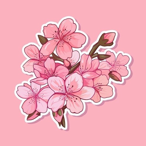 Sticker sakura 9x9 - sticker,