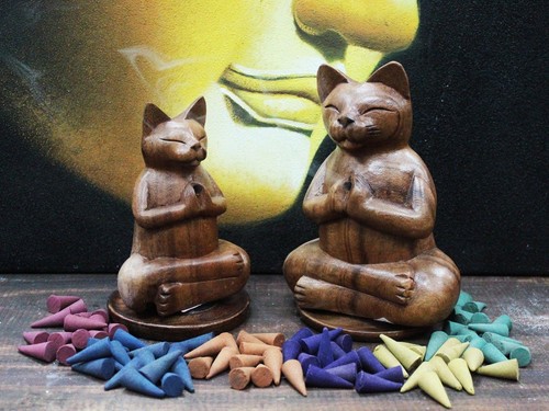 Brûleur encens chat yoga - yoga,