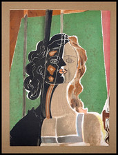 Georges BRAQUE : portrait cubiste, lithographie 1939