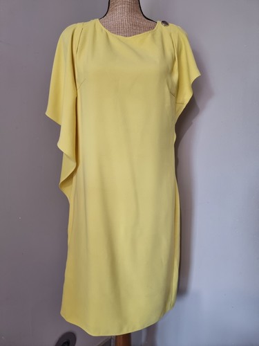 123 robe jaune une epaule - robe,