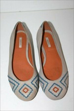 GEOX Respira Ballerines Cuir Gris Clair Doublées Cuir T 37 TBE