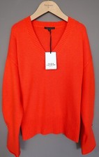 PULL MAILLE NOËLLE TARA JARMON*ÉTAT NEUF*ORANGE *LAINE CACHEMIRE*BOUTON BIJOU* S