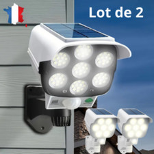 2x Lampe Solaire Extérieur Projecteur LED Puissant Détecteur Mouvement Sécurité