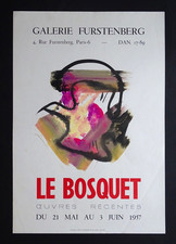 LE BOSQUET Oeuvres Affiche originale  1957 Exposition Galerie Furstenberg Paris