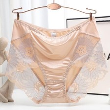 Femme Faux Soie Slip Dentelle