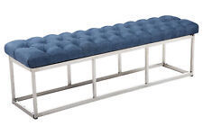 Banquette Amun E en Tissu avec Coutures Décoratives Support en Acier Inoxydable