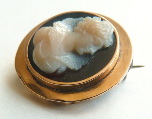 Broche massif camée - camée, sur
