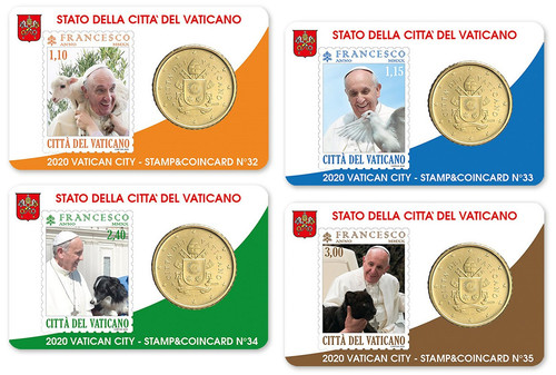 Stamp and coin card - card, vatican