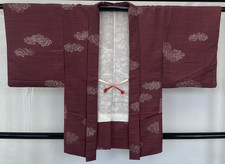 Veste kimono haori japonaise vintage polyester rouge traditionnelle...