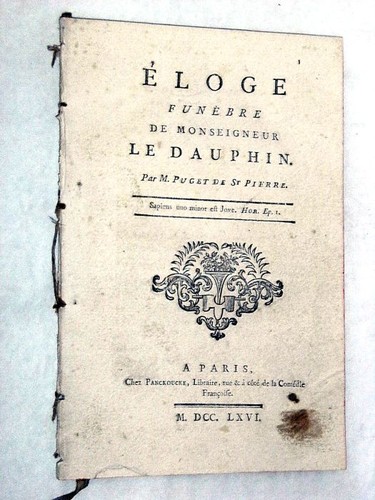 Livre ancien éloge funèbre - livre,