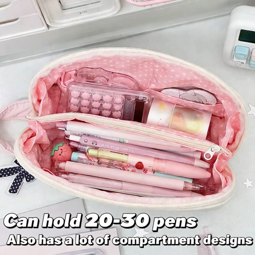 Trousse crayons pois grande