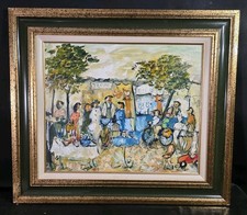 Tableau huile les Chineurs