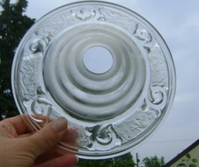 ANCIEN ABAT-JOUR TULIPE ART DÉCO VERRE DEPOLI DÉCOR STYLISÉ1935 D1982