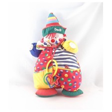 Doudou clown rouge jaune rayé