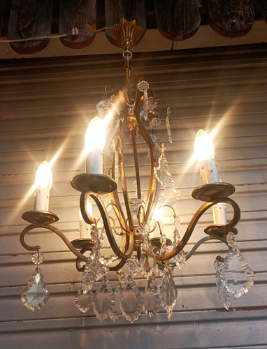 Imposant lustre cage laiton - cage, en