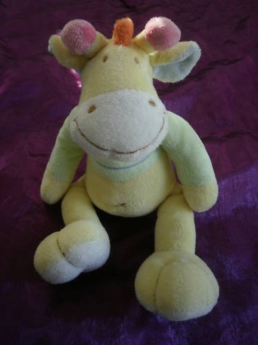 Doudou 26cm girafe jaune vert - 26cm,