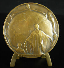 Médaille maison Le PEN club international c1930 globe terrestre allégories