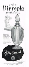 PUBLICITE ADVERTISING   1957   MOLINARD  parfum NIRMALA