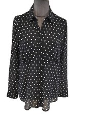 Superbe Chemise Fluide Voile Noir Pois The Kooples 36 Jamais Porté 