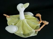 28. DOUDOU PLAT NATALYS OISEAU VERT BLANC LONGUE PATTE ORANGE TBE
