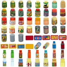 Playmobil lots flacons pots à jus boîtes boîtes boîtes de nourriture ville...