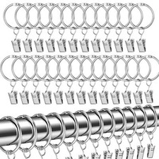 Anneaux de Rideaux Anneau Rideau avec Pinces 25 Pièces Anneaux Rideaux Metal ...