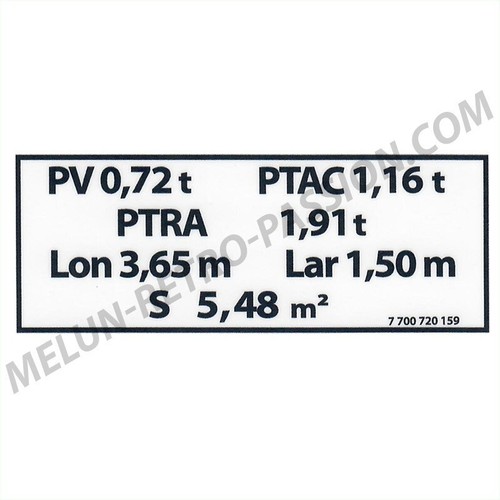 Autocollant plaque tare - autocollant, de