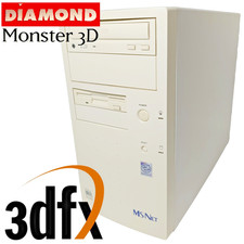 Ordinateur MS Net Pentium II 233MHz + 3Dfx Voodoo 1 Tour PC Gamer Collector 1997