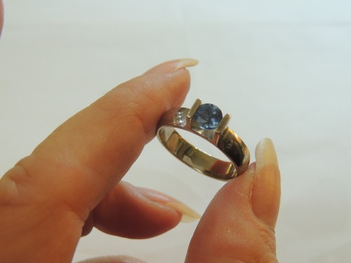 Bague blanc carats et - or,