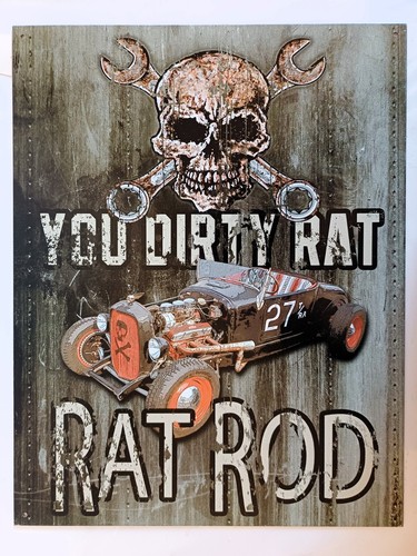 Plaque métal rat rod hot - ,