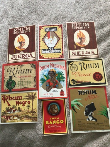 Lot étiquettes rhum - 9,