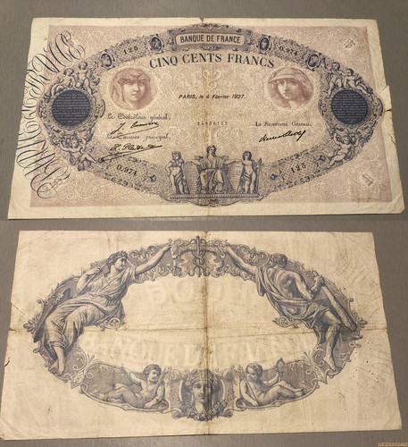 500 francs bleu rose - et, type
