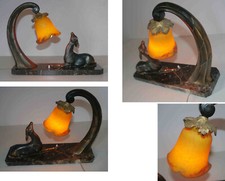 Lampe art déco décor gazelle Fabrication années 30's 