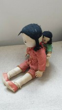 Ancienne poupée chinoise asiatique EN TISSU maman et enfant