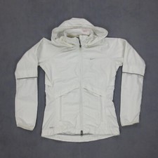 Coupe Vent Vintage Y2K Capuche Nike Fit Storm Femme XS Blanc Polyester