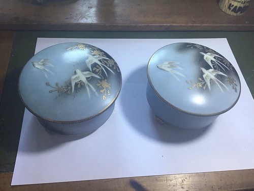 Paire boites porcelaine - paire, de