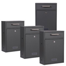 2x2 Boîte aux lettres Fixation murale V52 Anthracite Courrier Porte-nom