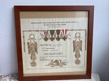 Ancien Cadre Diplôme De Croix Valeur Militaire Regiment Sapeur Algérie