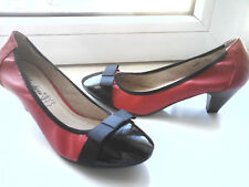 Escarpins Souple bout verni Noeud rouge et noir T 38 Neuf