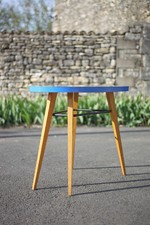 Table formica et pieds compas vintage, table forme haricot , table bureau, 60's